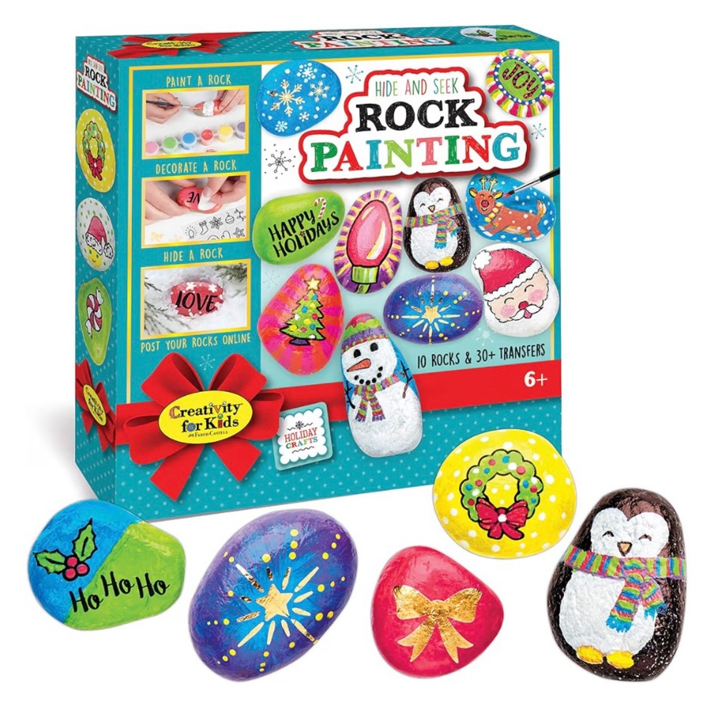 Creativity for Kids Holiday Christmas Hide & Seek Rock Painting Kit Ages 6+